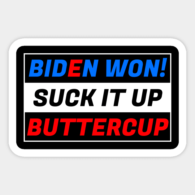 BIDEN WON! Blue vs Red Sticker by IzareDesigns